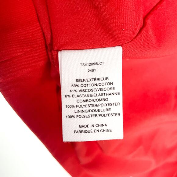 Derek Lam 10 Crosby Noah Blazer Red One-Button Jacket Cotton‎ Blend Sz 14 - Picture 14 of 14